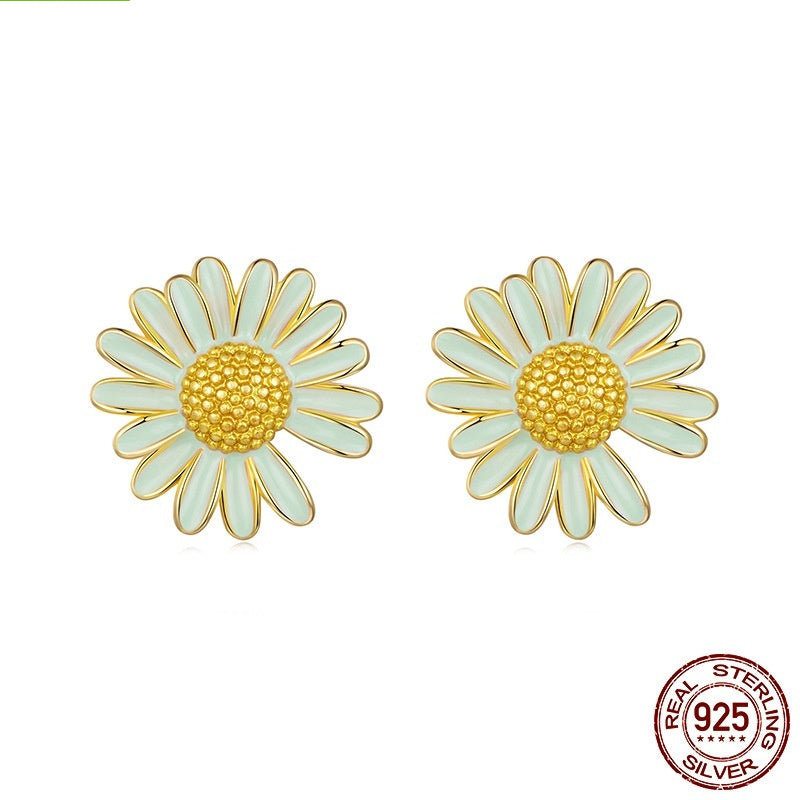 Spring Cream Green Stud Earrings Women